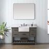 SUDIO Wesley 48 in. W x 22 in. D Bath Vanity in Weathered Gray with Engineered Stone Top in Ariston White with White Sink