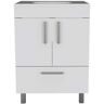 Aoibox 23.62 in. W x 17.71 in. D x 33.46 in. H 1-Sink Freestanding Bath Vanity in White Finish with Particle Board Top