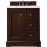 James Martin Vanities De Soto 30 in. W x 23.5 in. D x 36.3 in. H Bathroom Vanity in Burnished Mahogany with Ethereal Noctis Quartz Top