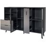 55.1 in. W x 11.8 in. D x 35.7 in. H Bathroom Black+ Gray Linen Cabinet