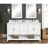 Home Decorators Collection Harding 61 in. W x 22 in. D x 35 in. H Bath Vanity in White with Italian Carrara Vanity Top in White with White Basin