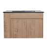 Premium Quality 30 in. W x 18.31 in. D x 19.7 in. H Floating Bath Vanity in Oak with Black Ceramic Top