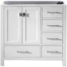 Virtu USA Caroline Avenue 36 in. W Bath Vanity Cabinet Only in White