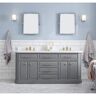 Water Creation Palace 72 in. W Bath Vanity in Cashmere Grey with Quartz Vanity Top with White Basin