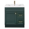 Cutler Kitchen and Bath Casa 30 in. W x 21 in. D x 36 in. H Wall-Mounted Rectangle Basin with Vanity Top in Veridian Green