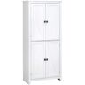 31.5 in. W x 15.75 in. D x 71.75 in. H White Linen Cabinet with 4-Tiers, Adjustable Shelves