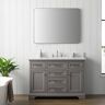 SUDIO Thompson 48 in. W x 22 in. D Bath Vanity in Gray with Engineered Stone Vanity in Carrara White with White Sink
