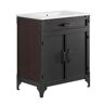 MODWAY Steamforge 30 in. W x 18 in. D x 39.5 in. H Bath Vanity Cabinet without Top in White Black