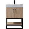 ROSWELL Alistair 24 in. W x 22 in. D x 33.9 in. H Bath Vanity in Oak with White Stone Vanity Top with Basin No Side Cabinet