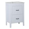 Bellaterra Home Downey 24 in. W x 18 in. D x 36 in. H Single Vanity in White with Ceramic Vanity Top in White with White Basin