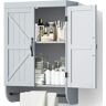 Dracelo 23.22 in. W x 9.25 in. D x 33.85 in. H Gray 2-Door Bathroom Wall Cabinet with Adjustable Shelf and Tower Bar