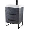 FINE FIXTURES Concordia 24 in. W x 18 in. D x 33.50 in. H Bathroom Vanity in Black Marble with White Ceramic Top