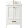 ROSWELL Shannon 24 in. W x 22 in. D 33.9 in. H Bath Vanity in White with White Composite Stone Top