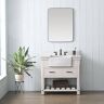 SUDIO Wesley 36 in. W x 22 in. D Bath Vanity in Weathered White with Engineered Stone Top in Ariston White with White Sink