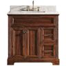 SUPREME WOOD 36 in. W x 22 in. D x 36 in. H Bath Vanity in Brown with Marble Vanity Top in White with White Basin