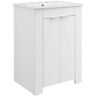 MODWAY Maybelle 24.5 in. W x 18.5 in. D White Bathroom Vanity with White Ceramic Top