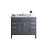 Ari Kitchen and Bath Danny 42 in. Single Vanity in Maple Gray with Marble Vanity Top in Carrara White