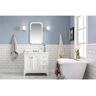 Water Creation Queen 36 in. Bath Vanity in Pure White with Quartz Carrara Vanity Top with Ceramics White Basins