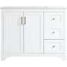 Timeless Home 42 in. W x 22 in. D x 34 in. H Single Bathroom Vanity in White with Calacatta Engineered Stone