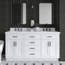 ARIEL Hepburn 67 in. W x 22 in. D x 36 in. H Double Freestanding Bath Vanity in White with Pure White Quartz Top