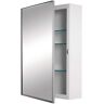 Jensen Styleline 18 in. x 24 in. x 5 in. Surface-Mount Bathroom Medicine Cabinet in Polished Stainless Steel Fra