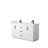 Wyndham Collection Miranda 60 in. W Double Bath Vanity in White with Cultured Marble Vanity Top in White with White Basins