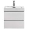 Fortune 24 in. W Bath Vanity in High Gloss White with Reinforced Acrylic Vanity Top in White with White Basin