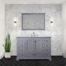 Lexora Dukes 48 in. W x 22 in. D Dark Grey Single Bath Vanity and Carrara Marble Top