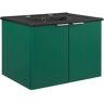 MODWAY Maybelle 24 in. W x 18 in. D x 24 in. H Wall-Mount Bathroom Vanity in Green with Black Ceramic Top