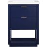 Design Element Klein 24 in. W x 18 in. D Bath Vanity in Blue with Porcelain Vanity Top in White with White Basin