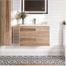 Eviva Joy 39 in. W x 18 in. D x 20.5 in. H Floating Bathroom Vanity in Maple with White Porcelain Top with White Sink