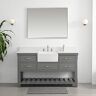 SUDIO Wesley 60 in. W x 22 in. D Bath Vanity in Gray with Engineered Stone Vanity Top in Ariston White with White Sink