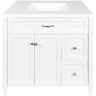 Amluxx Verona 37 in. W x 22 in. D Bath Vanity in White with Cultured Marble Vanity Top in White with White Basin