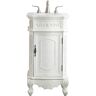 Simply Living 19 in. W x 19 in. D x 36 in. H Bath Vanity in Antique White with Ivory White Engineered Marble