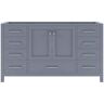 Virtu USA Caroline Avenue 60 in. W x 22 in. D x 33.50 in. H Bath Vanity Cabinet without Top in Gray