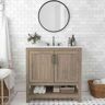 Taylor 36 in. W x 19 in. D x 38 in. H Single Sink Freestanding Bath Vanity in Brown with White Stone Top