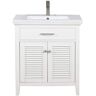 Design Element Cameron 30 in. W x 18.5 in. D Bath Vanity in White with Porcelain Vanity Top in White with White Basin