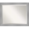 Amanti Art Medium Rectangle Flair Polished Nickel Beveled Glass Modern Mirror (26 in. H x 32 in. W)