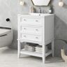 Staykiwi 24 in. W x 18 in. D x 34 in. H Single Sink Freestanding Bath Vanity in White with White Ceramic Top