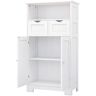 Tileon 23.62 in. W x 11.42 in. D x 42.72 in. H White MDF Freestanding Linen Cabinet with 2-Doors and 1 Adjustable Shelf