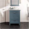 Eviva Britney 24 in. W x 22 in. D x 34 in. H Freestanding Bath Vanity in Ash Blue with White Carrara Marble Top