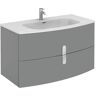 Eviva Cali 39 in. W x 19 in. D x 21 in. H Bath Vanity in Gray with White Porcelain Top with White Sink