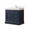 Direct vanity sink Kingswood Exclusive 36 in. W x 23 in. D x 36 in. H Single Bath Vanity in Blue with White Culture Marble Top