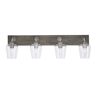 Lighting Theory Kirby 36.25 in. 4-Light Graphite and Painted Distressed Wood-look Metal Vanity Light
