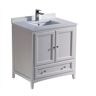 Fresca Oxford 30 in. Bath Vanity in Antique White with Quartz Stone Vanity Top in White with White Basin