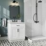 ARIEL Hepburn 31 in. W x 22 in. D x 36 in. H Bath Vanity in White with Carrara Marble Vanity Top in White with White Basin