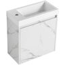 FAMYYT 20 in. W x 10 in. D x 21.3 in. H Single Sink Floating Bath Vanity in White with White Resin Top