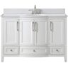 Runfine Harper 48 in. W x 22 in. D x 34 in. H Bath Vanity in white with Carrara Engineered Stone Top with White Basin