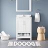 OVE Decors Vegas 24 in. W x 19 in. D x 34 in. H Single Sink Bath Vanity in White with White Engineered Stone Top