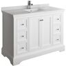 Fresca Windsor 48 in. W Traditional Bathroom Vanity in Matte White with Quartz Stone Vanity Top in White with White Basin